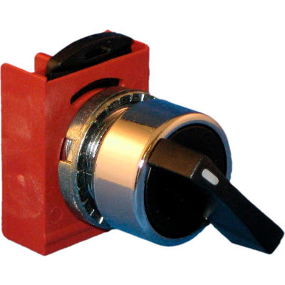 N5CSVD0N, 22 mm Selector Sw Operator, chrome, 2 position, maintained, lever, D cam, black