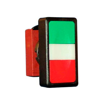 N5DPLVRG00, 22 mm Double Push Button Operator, Green-Red, Flush top & bottom, no symbols