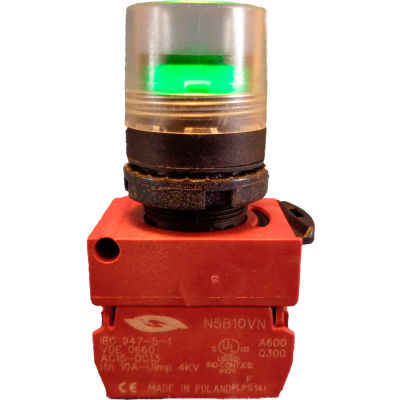 Springer Controls N5XPLAED,Illuminated Push Button, Momentary, Guarded - Amber - Pkg Qty 2