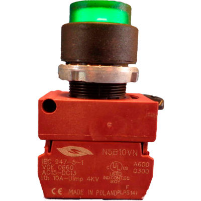 Springer Controls N5XPLASD, Illuminated Push Button, Momentary, Extended - Amber - Pkg Qty 2