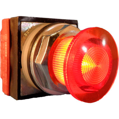 Springer Controls N7ELSAD10-120, 30mm Illuminated Mushroom-Head, Momentary, 120V, 1 N.O. - Amber