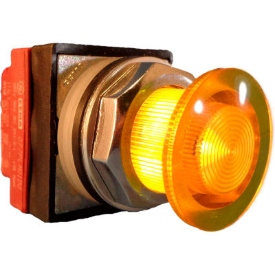 Springer Controls N7ELSGR20-120, 30mm Illuminated Mushroom-Head, Momentary, 120V, 2 N.O. - Yellow