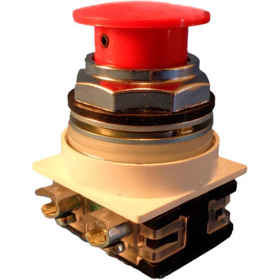 Springer Controls N7ER3R01, 30mm Mushroom-Head, 1 Normally Closed, Twist-Release, Red