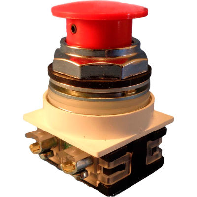 Springer Controls N7ER3R20, 30mm Mushroom-Head, 2 Normally Open, Twist-Release, Red