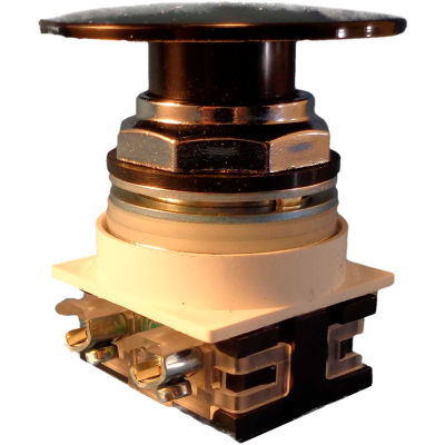 Springer Controls N7ET6N10, 30 mm Mushroom-Head, 1 Normally Open, Push-Pull Maintained, Black