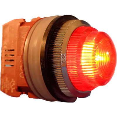 Springer Controls N7LNAR-240, 30mm Pilot Light - 240V Bulb, with Power Supply AC/DC - Amber