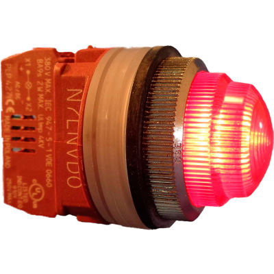 Springer Controls N7LNRR-240, 30mm Pilot Light - 240V Bulb, with Power Supply AC/DC - Red