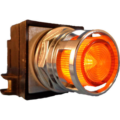 Springer Controls N7PLMAD02-24,30mm Illum. Push-Button,Guarded,Momentary,24V, 1 N.O.+1 N.C.,Amber