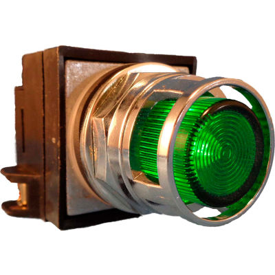 Springer Controls N7PLMVD02-120,30mm Illum. Push-Button,Guarded,Momentary,120V, 1 N.O.+1 N.C.,Green