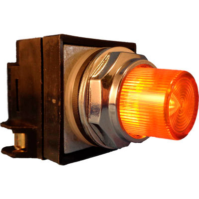 Springer Controls N7PLSAD10-120, 30mm Illum. Push-Button, Extended, Momentary, 120V, 1 N.O., Amber