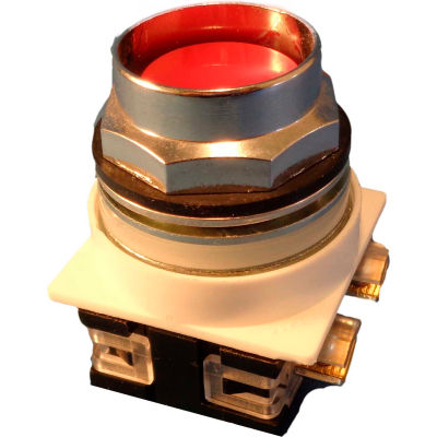 Springer Controls N7PNER01, 30 mm Recessed Push Button, 1 Normally Closed, Momentary, Red