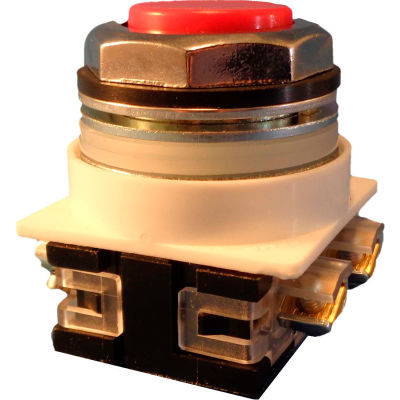 Springer Controls N7PNSR11,30 mm Extended Push Button,1 Normally Open,1 Normally Closed,Mom.,Red