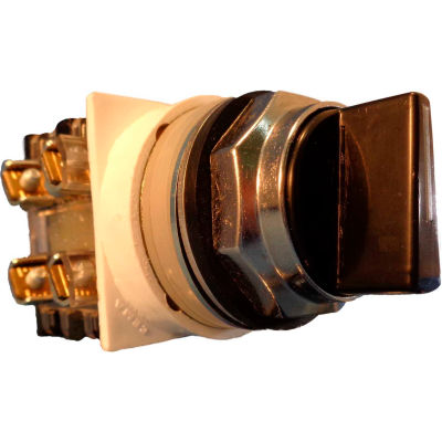 Springer Controls N7SMIN011,30mm 2-Pos. Selector,Center Right,Maintained,1 N.O. 1 N.C.,Black