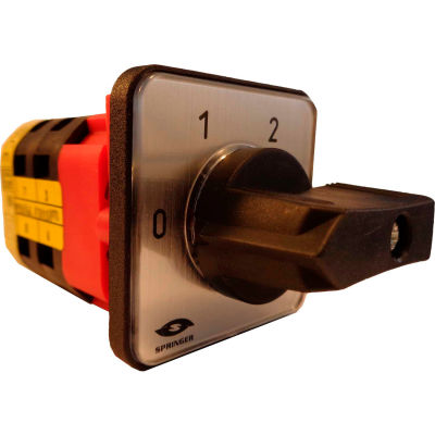 Springer Controls / MERZ V151/1224-AA, 3 Steps Switch w/Zero Pos., 1-Pole, 20A, 4-hole front-mount