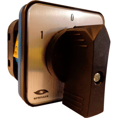 Springer Controls / MERZ Z451/1-AB, Change-Over Switch w/Zero Pos., 1-Pole, 40A, 4-hole front-mount