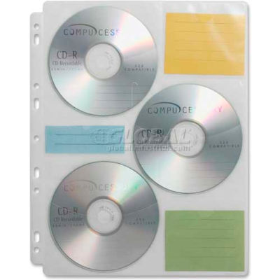 Compucessory CD/DVD Media Binder Refill, 22297, 25/Pk, Clear