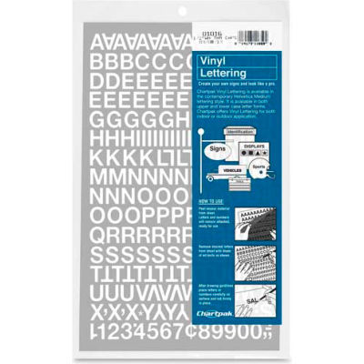Chartpak® Vinyl Numbers/Letters, 1/2"H, White