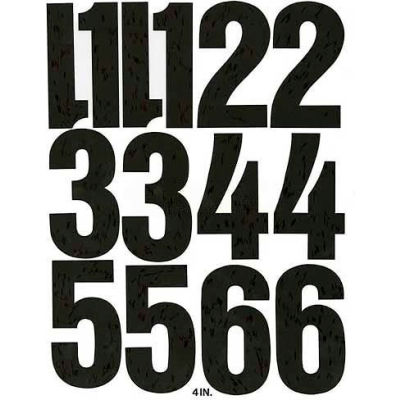 Chartpak Vinyl Numbers, CHA01193, 4"H, Black, Helvetica Font, 23 Pcs