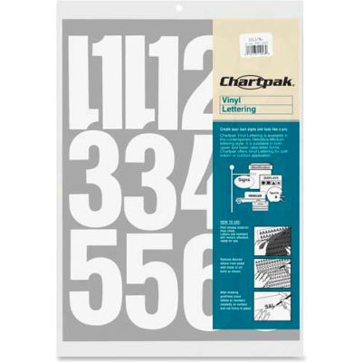Chartpak® Vinyl Numbers, 4"H, White