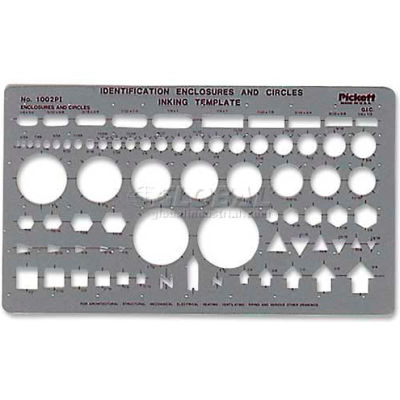 Chartpak® Circle & ID Template, 1002PI, 10"W X 5.9"H, Grey
