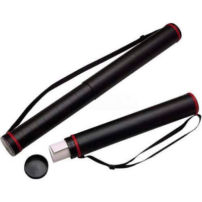 Chartpak Telescoping Document Tube, CHARLTUBE, 28"-43" Long x 3.5" Diameter, Black