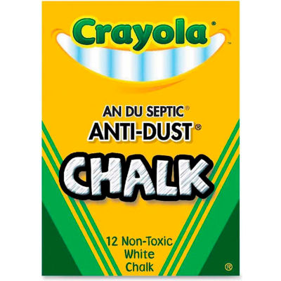 Crayola Anti-Dust Chalk - White, 12/Box