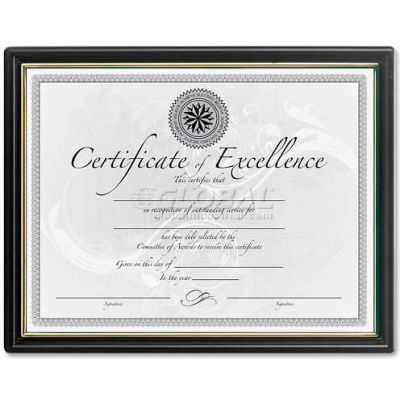 DAX Certificate Frames, DAXN1188N5, 8.5" x 11", Black & Gold Frame, 1 Each