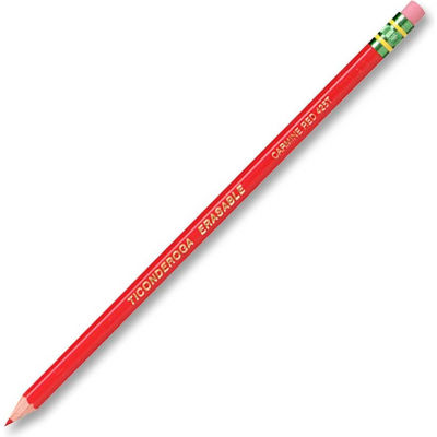 Ticonderoga Eraser Tipped Checking Pencils, HB Pencil Grade, Red Lead