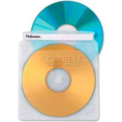 Fellowes® CD/DVD Double Side Sleeves, 90659, 5" X 5-3/4", 50/Pk, Clear