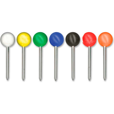 Gem Office Products Spherical Head Map Tack - 0.38" Length - 250 / Box - Assorted