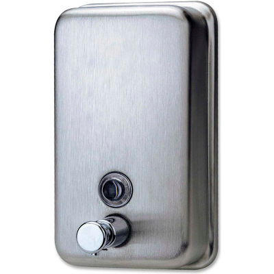 Genuine Joe Stainless Steel Manual Soap Dispenser 932mL, Liquid/Foam - GJO02201