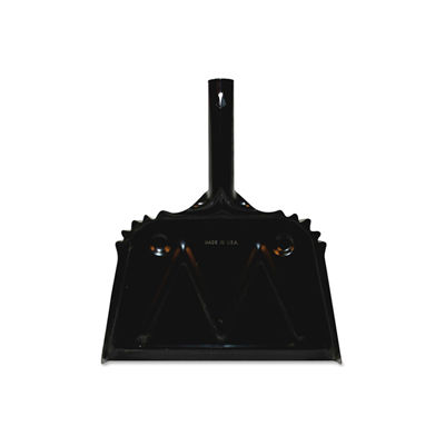 Genuine Joe Heavy-Duty Metal Dustpan, 12", Black - GJO58143