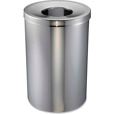 Genuine Joe Open Mouth Waste Receptacle 30 Gal. Stainless Steel - GJO58895