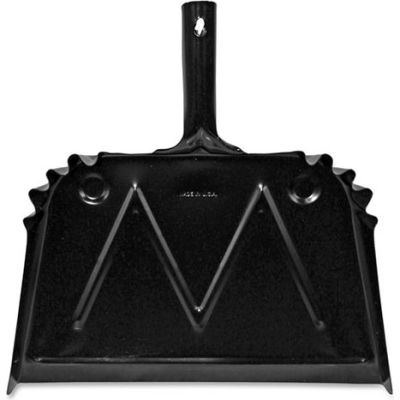 Genuine Joe Dust Pan, Metal, 20 Gauge Steel, 12", Black - GJO85151
