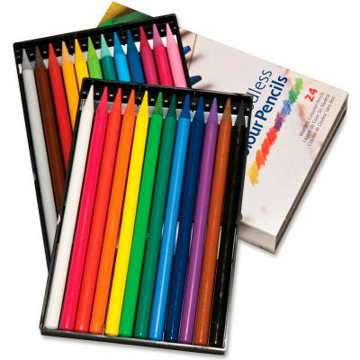 Koh-I-Noor Progresso Woodless Colored Pencil, 7.6 mm Lead Size, Assorted Lead, 24/Set