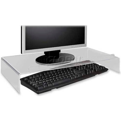 Kantek AMS300 Acrylic Monitor Stand/Keyboard Storage, Clear