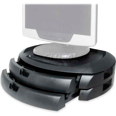 Kantek MS200B LCD Monitor Stand With Two Drawers, Black