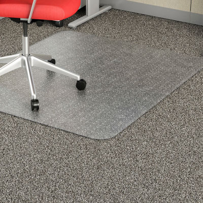 Lorell® Economy Office Chair Mat for Carpet - 60"L x 46"W, 95 mil Thick - Beveled - Clear