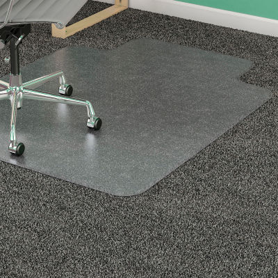 Lorell® Office Chair Mat for Carpet - 48"L x 36"W, 0.13" Thick with 10" x 19" Lip - Beveled