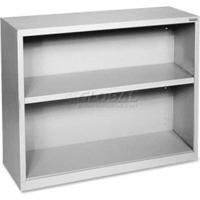Lorell Fortress Series 2-Shelf Bookcase, LLR41280, 13"W x 34-1/2"D x 30"H, Light Gray