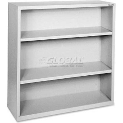 Lorell Fortress Series 3-Shelf Bookcase, LLR41283, 13"W x 34-1/2"D x 42"H, Light Gray