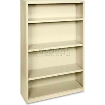 Lorell Fortress Series 4-Shelf Bookcase, LLR41287, 13"W x 34-1/2"D x 60"H, Putty