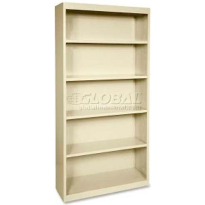 Lorell Fortress Series 5-Shelf Bookcase, LLR41290, 13"W x 34-1/2"D x 72"H, Putty