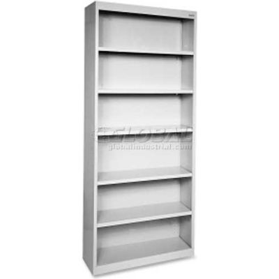 Lorell Fortress Series 6-Shelf Bookcase, LLR41292, 13"W x 34-1/2"D x 82"H, Light Gray