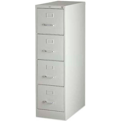 Lorell® 4-Drawer Heavy Duty Vertical File Cabinet, 15"W x 26-1/2"D x 52"H, Gray