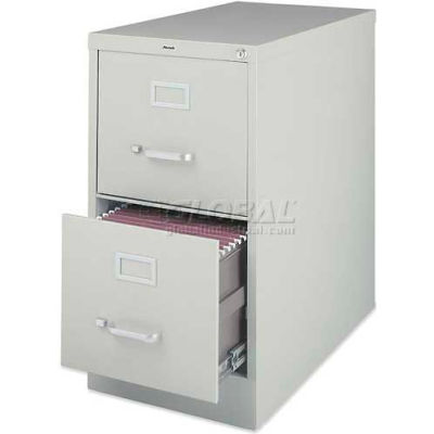 Lorell® 2-Drawer Heavy Duty Vertical File Cabinet, 15"W x 26-1/2"D x 28-3/8"H, Gray
