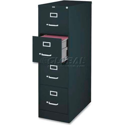 Lorell® 4-Drawer Heavy Duty Vertical File Cabinet, 18"W x 26-1/2"D x 52"H, Black