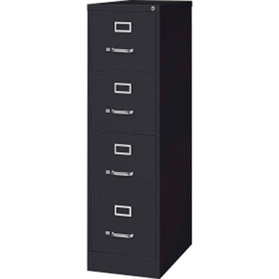 Lorell® 4-Drawer Heavy Duty Vertical File Cabinet, 15"W x 25"D x 52"H, Black