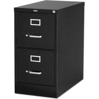 Lorell® 2-Drawer Heavy Duty Vertical File Cabinet, 15"W x 25"D x 28-3/8"H, Black