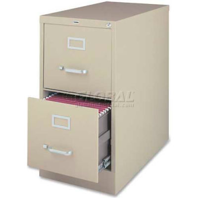 Lorell® 2-Drawer Heavy Duty Vertical File Cabinet, 18"W x 26-1/2"D x 28-3/8"H, Putty